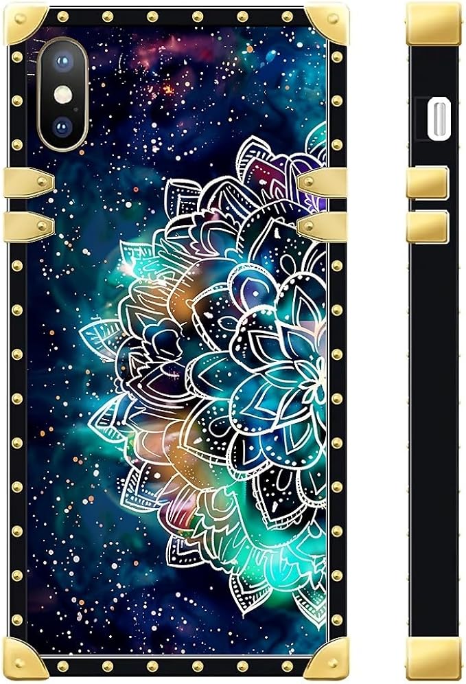 Compatible with iPhone XR Case, Starry Sky Colourful Mandala Luxury Golden - Image 3