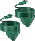DEWENWILS 25 FT Green Outdoor Tri-Tap Extension Cord Splitter, Halloween by DEWENWILS
