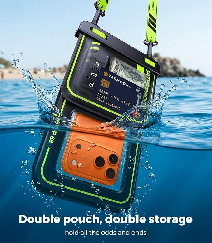 Rorhxia IP68 Waterproof Phone Pouch Double Space, Floating Waterproof Phone Case - Image 2