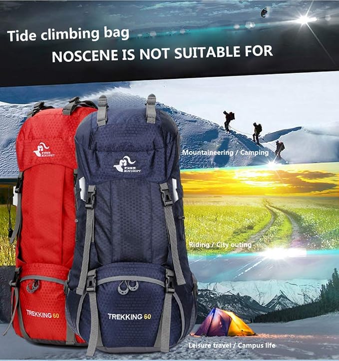 Bseash 60L Waterproof Hiking Camping Backpack - Image 9