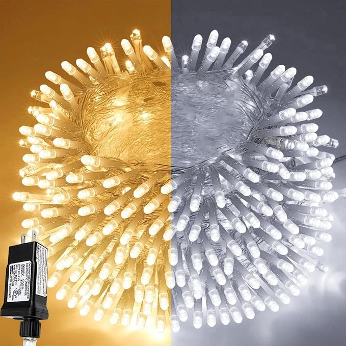 Warm White to Cool White Color Changing 300 LED 115FT Christmas String Lights by KAQ