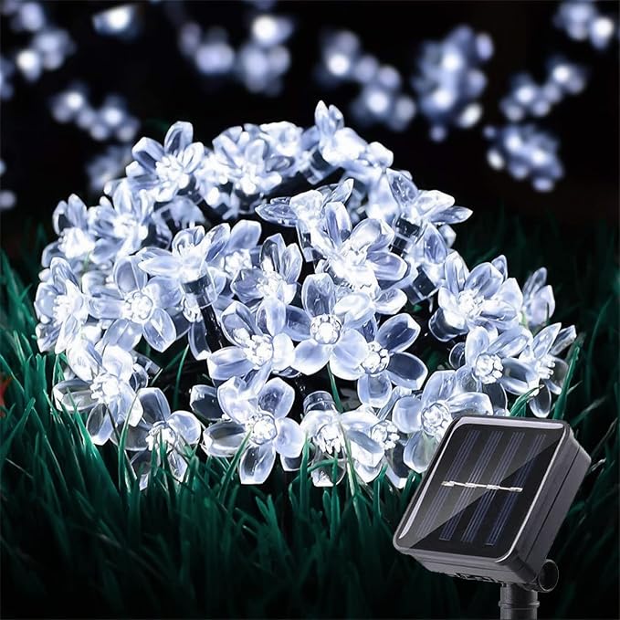ITICdecor Outdoor Solar Flower String Lights Waterproof 50 LED Fairy Light by ITICdecor