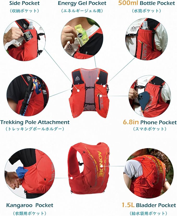 TRIWONDER Hydration Vest 2.5L Ultra Trail Running Backpack Hydration Pack - Image 3