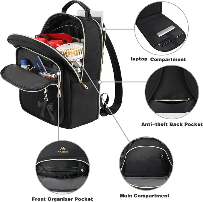 MATEIN Backpack Purse for Women, 15.6 inch Cute Stylish Waterproof Backpack - Image 6
