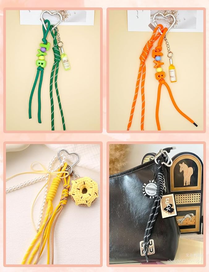 8/13/18/20/30 Pack Paracord Keychain Rope Bag Charms Colorful Braided Charms - Image 8