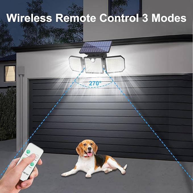 Solar Lights Outdoor with Motion Sensor, 2500LM 167 LED Security Lights with - Image 2