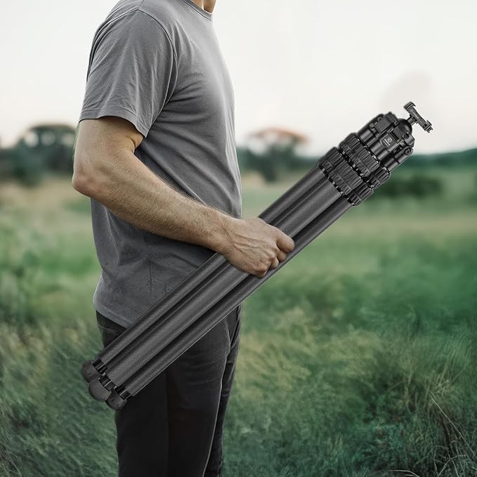 FANAUE Carbon Fiber Tripod for Hunting, 360 Degree BallHead, - Image 3