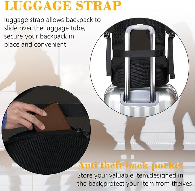 MATEIN Travel Laptop Backpack, Slim Sturdy College Laptops Backpack, Business - Image 5