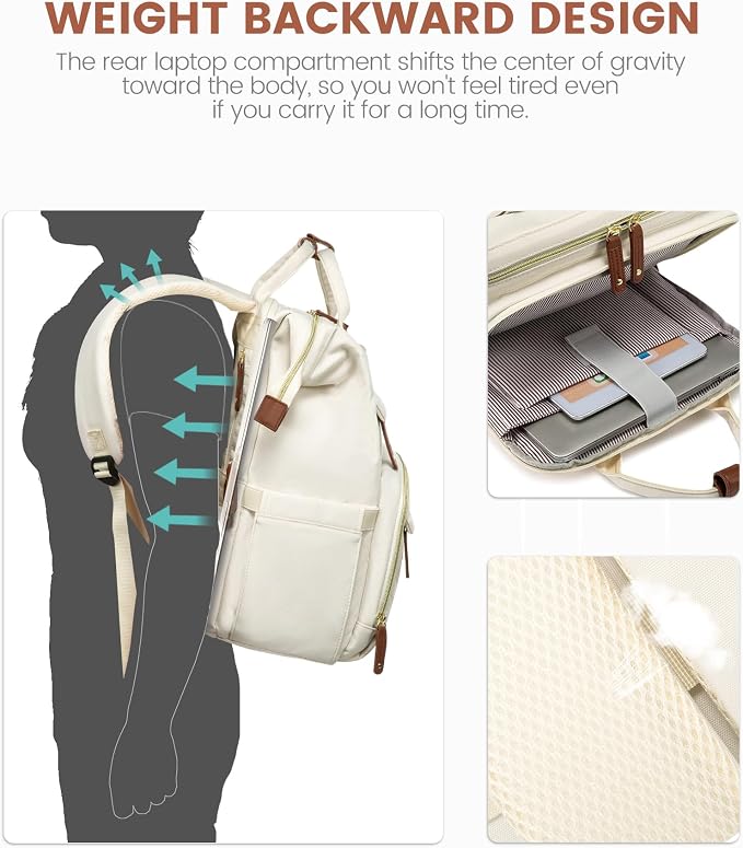 LOVEVOOK Laptop Backpack for Women, 15.6'' Waterproof Nurse Bag Teacher Work - Image 5