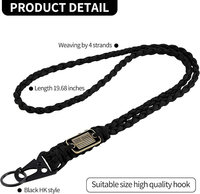 Frienda 2 Set Heavy Duty Paracord Lanyard Necklace Whistles Strap Braided 550 - Image 4