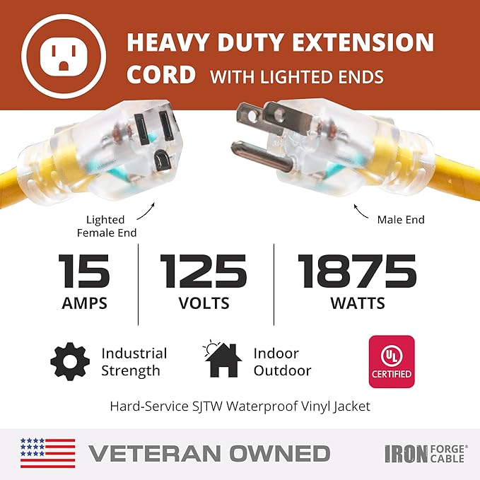 Iron Forge Cable Outdoor Extension Cord 25 Ft - Image 3