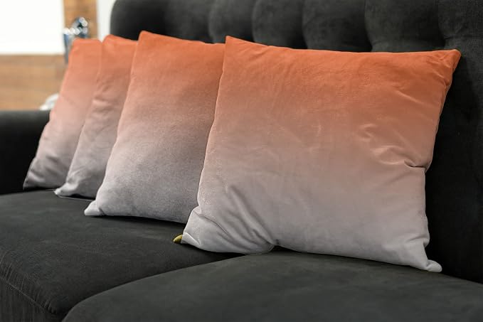 Ambesonne Ombre Decorative Throw Pillow Case Pack of 4, Scorching Sunset in The - Image 7