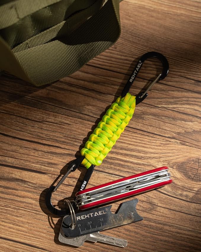 Paracord Braided Carabiner Keychain Lanyard Strap, Hanger Stroller Hook w/2 - Image 5