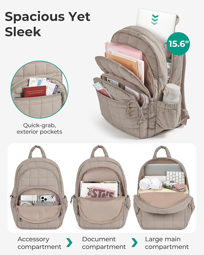 BAGSMART College Laptop Backpack, Travel Backpack - Image 3