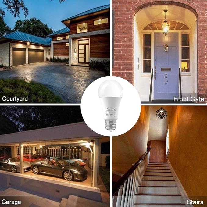 Radar Motion Sensor Light Bulbs, A19 12W Daylight E26 Outdoor Auto on/Off - Image 5