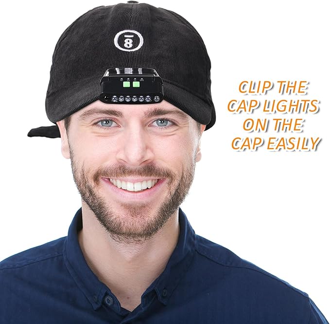 Mudder LED Clip on Cap Lights USB Rechargeable Cap Flashlight Clip Waterproof - Image 6
