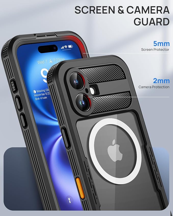 Lanhiem Magnetic for iPhone 16 Case, IP68 Waterproof Dustproof Case, Full Body - Image 7
