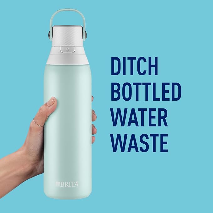 Brita Stainless Steel Premium Filtering Water Bottle, Replaces 300 Plastic - Image 7