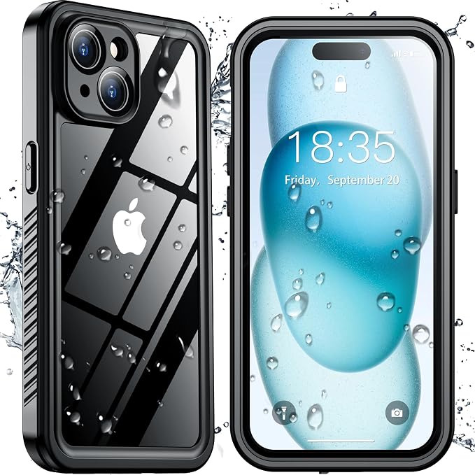 SPIDERCASE for iPhone 15 Case Waterproof, Built-in Lens & Screen Protector by SPIDERCASE