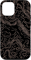 Topography Black & Brown Abstract Pattern Topographic Map Case by Unknown