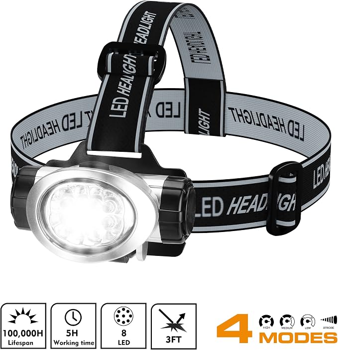 EverBrite 5-Pack LED Headlamp, 4 Lighting Modes, Pivoting Head - Image 7