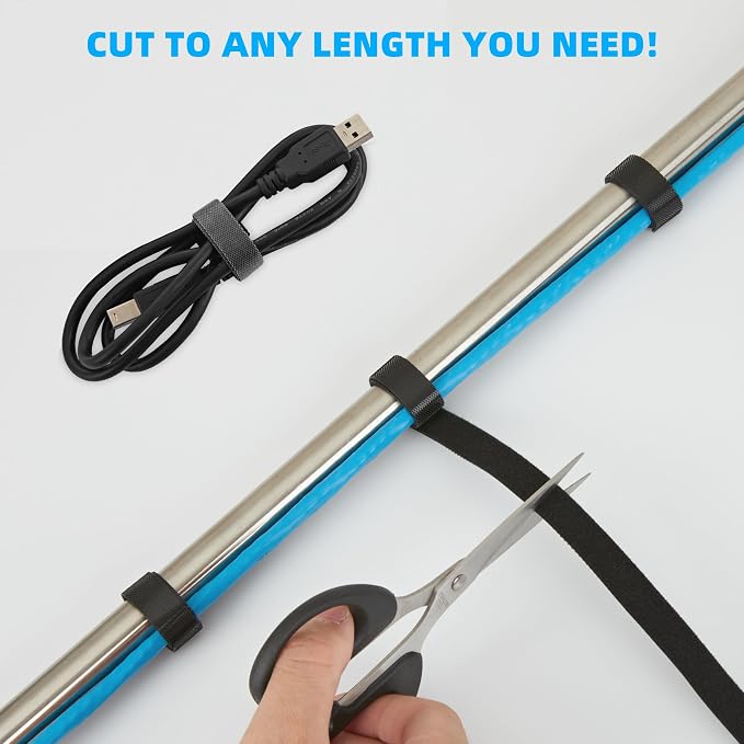 150 ft x 1/2 inch Hook and Loop Roll, Reusable Fastening Cable Ties, Office and - Image 3