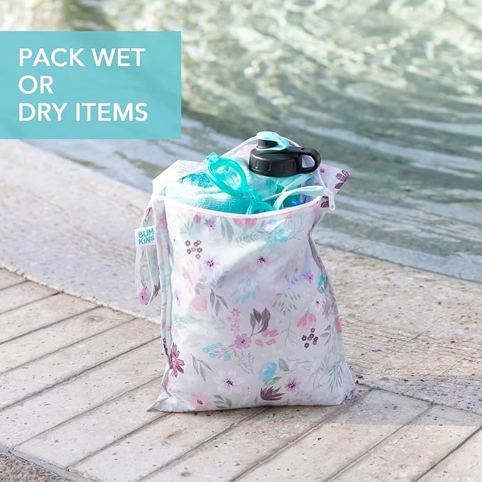 Bumkins - Waterproof Wet Bag - For Baby, Swim Suit, Cloth Diapers, Pump Parts - Image 3