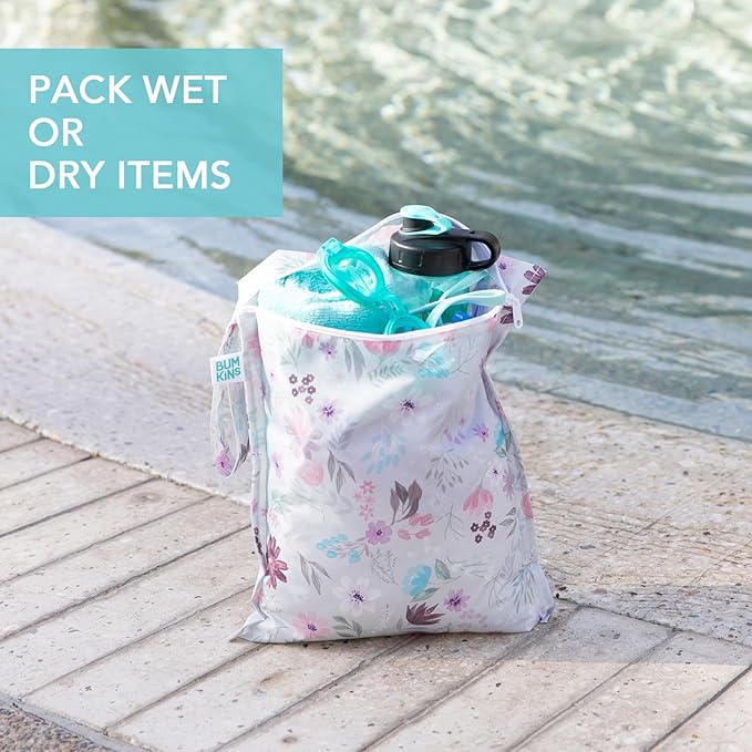 Bumkins Waterproof Wet Bag for Baby, Swim Suit, Cloth Diapers, Pump Parts - Image 4