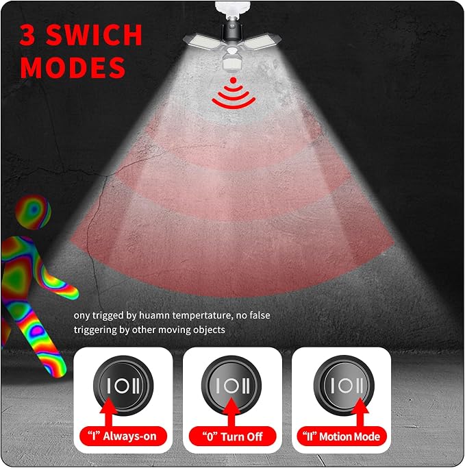 Motion Sensor Garage Light, 80W Motion Activated LED Shop Light - Image 4