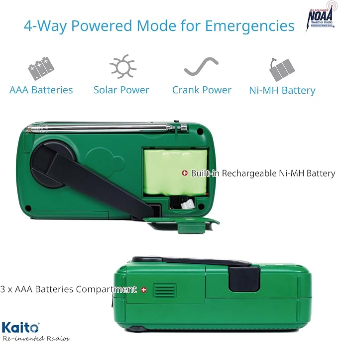 Kaito Best NOAA and SW Portable Solar/Hand Crank AM/FM, Shortwave & NOAA - Image 4