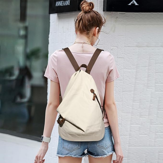 KL928 Canvas Vintage Backpack – Large Casual Daypack Outdoor Travel Rucksack - Image 7