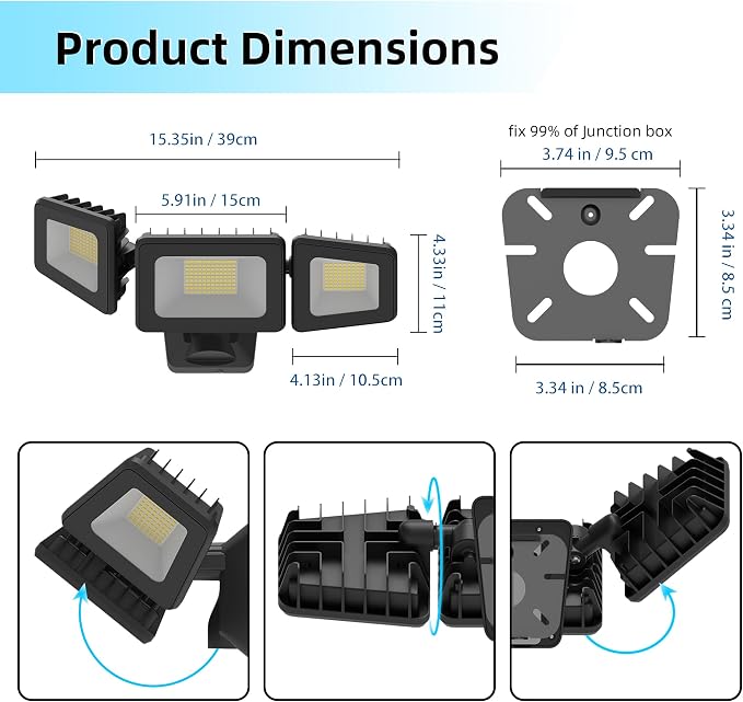 120W LED Flood Lights Outdoor, High Brightness 12000lm LED Security Light - Image 6