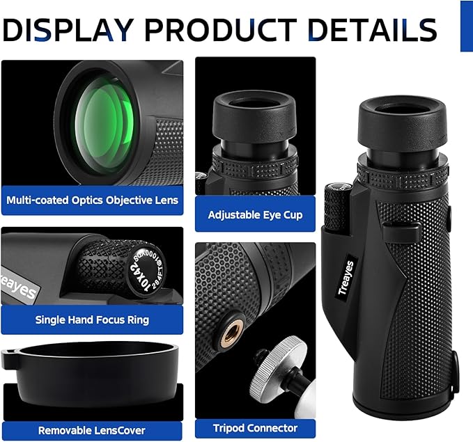 10x42 Monocular Telescope High Power HD, 330g Ultra-Lightweight & Portable - Image 3