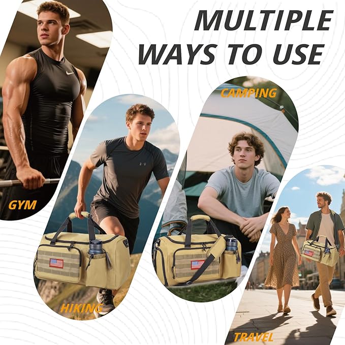 Tactical Gym Bag for Men, 60L Large Capacity Duffle Bags - Image 2