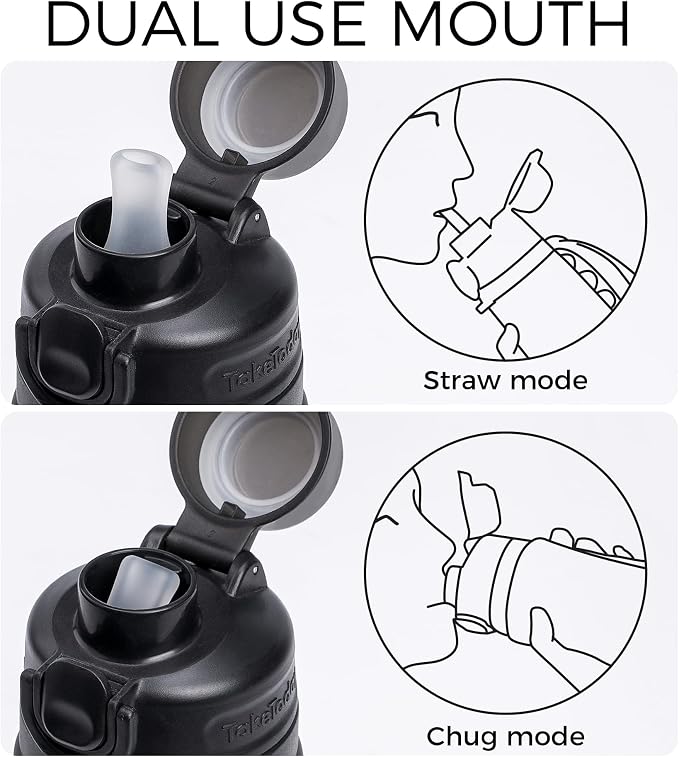 TakeToday Collapsible Water Bottles 21oz, Foldable Platinum Silicone Travel - Image 3