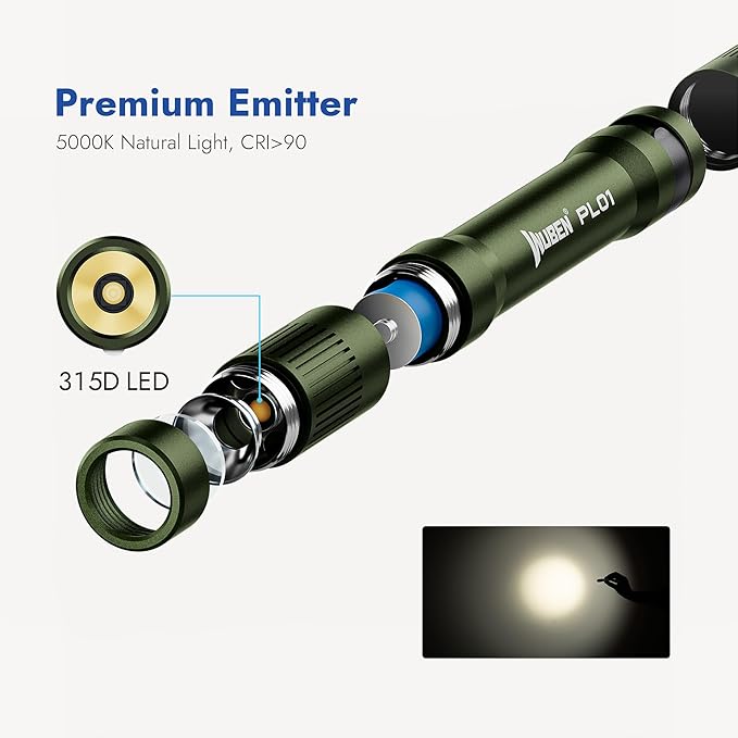 WUBEN PL01 Pen Light, 650 Lumens Pocket EDC Flashlight Rechargeable, Bright LED - Image 8