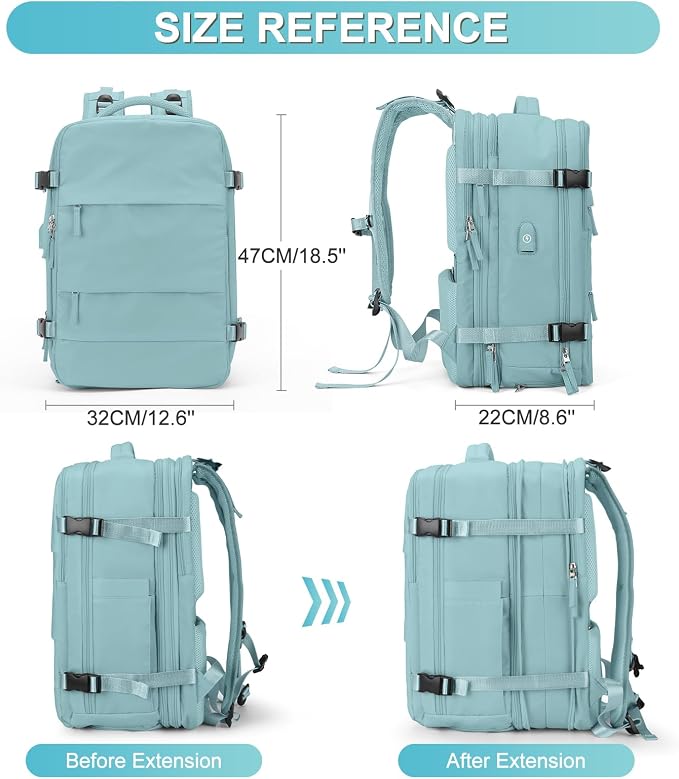 coofay Expandable Backpack For Traveling On Airplane Travel Backpack For Women - Image 2