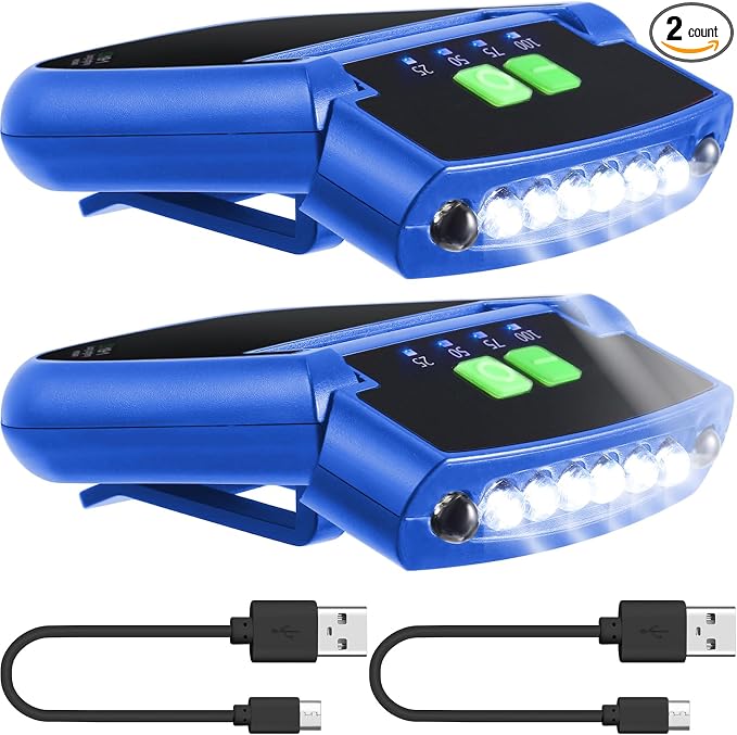 Mudder LED Clip on Cap Lights USB Rechargeable Cap Flashlight Clip Waterproof by Mudder