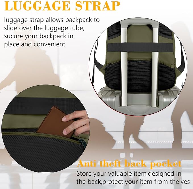 MATEIN 15.6 Inch Travel Laptop Backpack, Sturdy Computer Backpack - Image 3