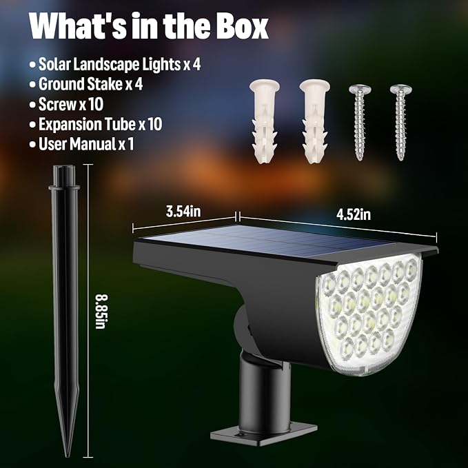 GKGG Solar Lights Outdoor Waterproof IP65, Solar Powered 76 LED 3 Lighting - Image 6