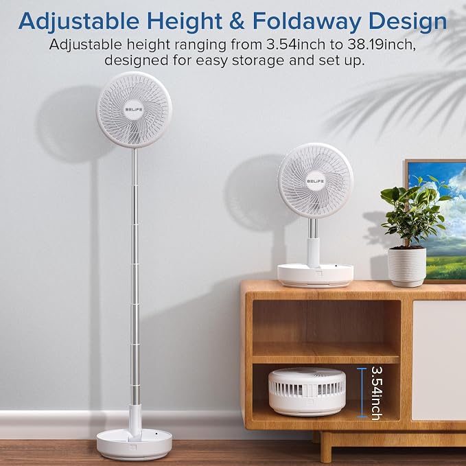 Belife X8 Portable Fan, Cordless 7200mAh Battery Operated Oscillating Fan - Image 2