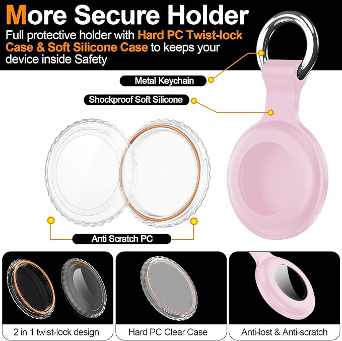 1|2|4Pack for Apple AirTag Holder, for Air Tag 2nd &1st Genaretion, Waterproof - Image 3