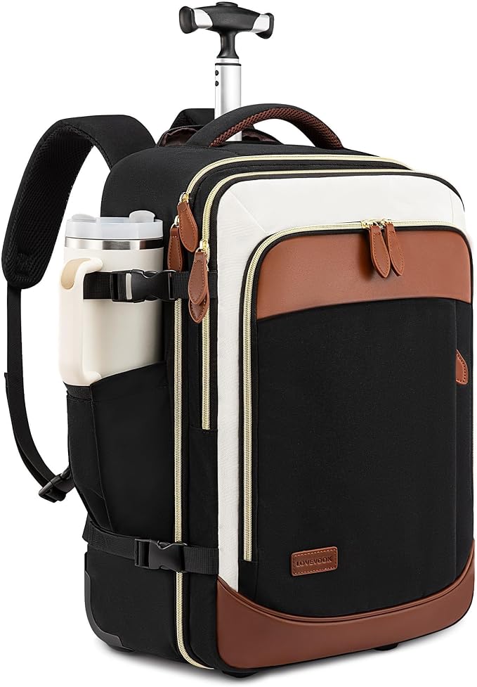 LOVEVOOK Rolling Backpack for Women, 50L Travel Backpack by LOVEVOOK