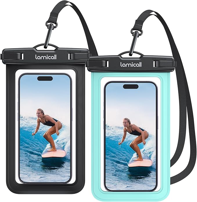 Lamicall 2Packs Waterproof Pouches, Beach Vacation Essentials by Lamicall