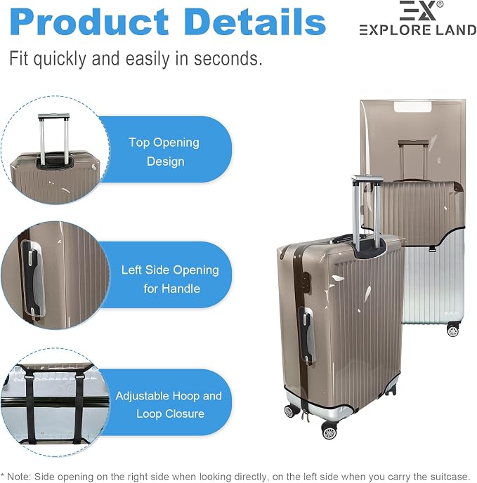 Explore Land Clear Luggage Cover Tough Protector Fits - Image 4