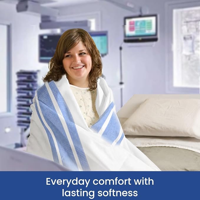 Linteum Textile Cotton Blended Hospital Patient Bath Blanket, Bed Bath Sheet - Image 3