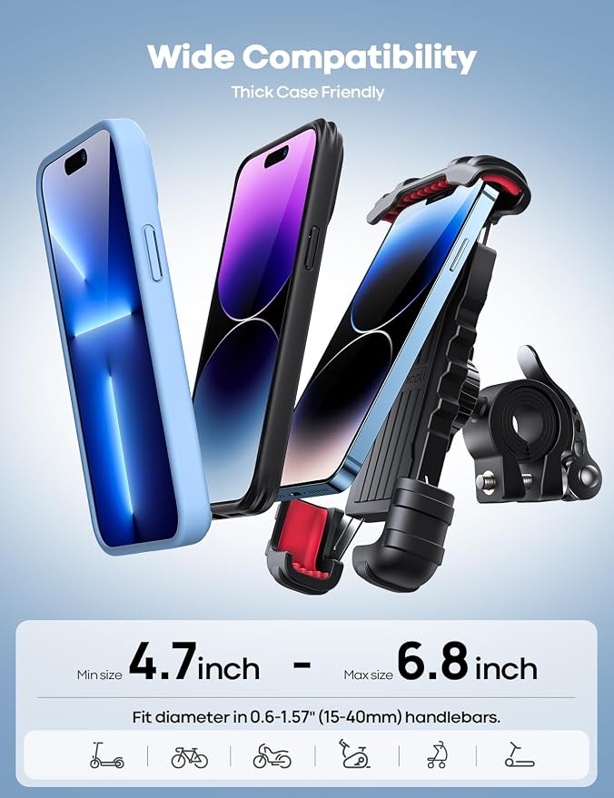 Lamicall Bike Phone Holder, Motorcycle Phone Mount - Image 6