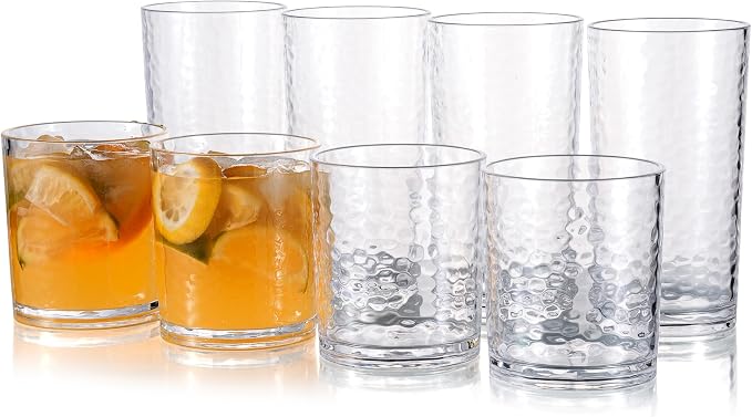 KX-WARE 14-ounce and 20-ounce Acrylic Glasses Plastic Tumbler, Dishwasher Safe by KX-WARE