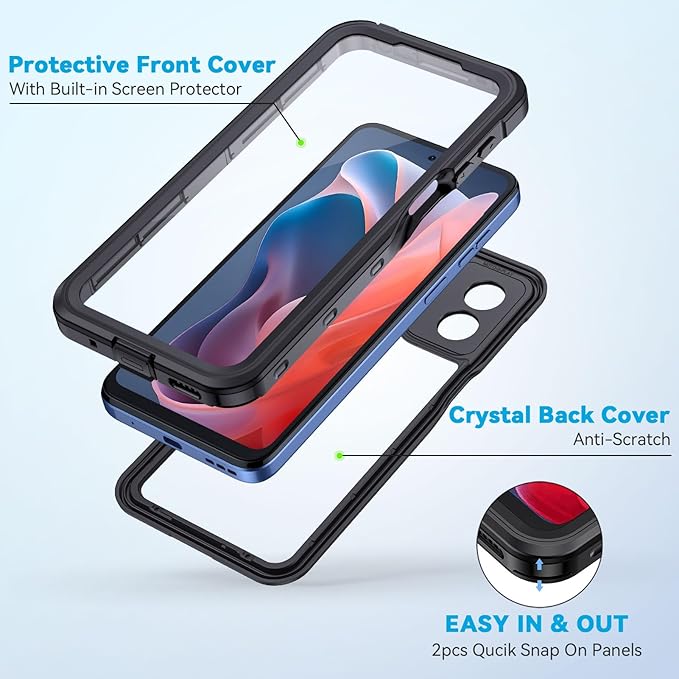 Lanhiem for Moto G Play 2024 Case, IP68 Waterproof Dustproof Shockproof Case - Image 3