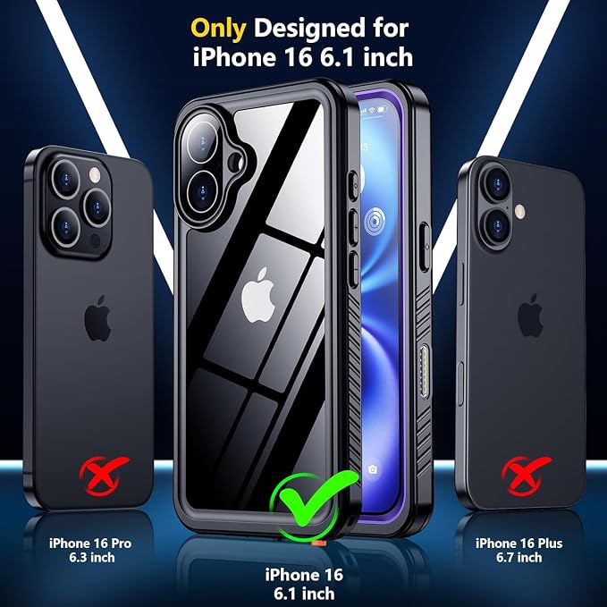 SPIDERCASE for iPhone 16 Waterproof Case, Built-in Screen Protector, 12FT - Image 2